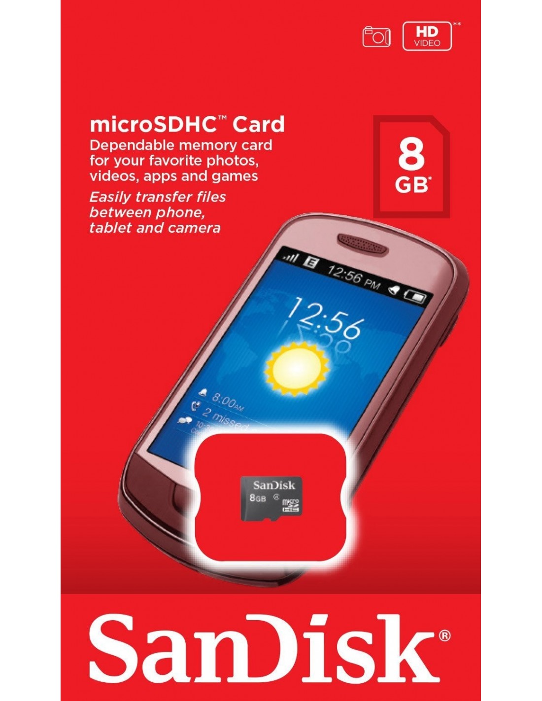 Carte Mémoire MicroSDHC SanDisk 8 Go Classe 4 (SDSDQM-008G-B35)