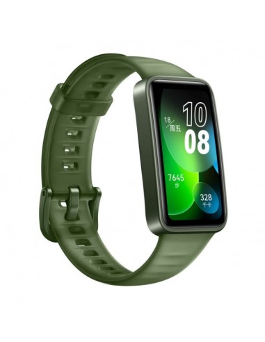 Bracelet Connecté HUAWEI Band 8 - Vert - Vue de face du bracelet, design élégant pour un style connecté et actif.