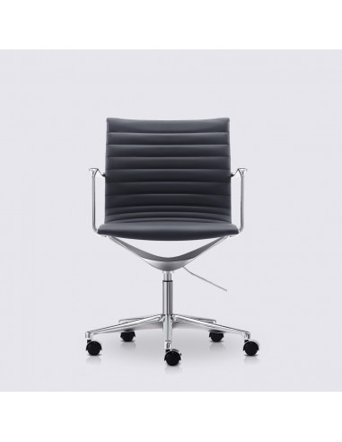 Fauteuil Gts PM Noir En Cuir- Base Allu