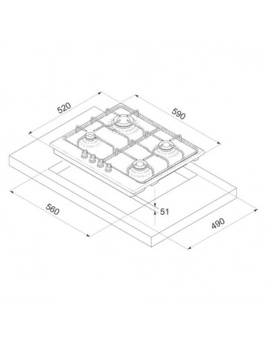 Plaque De Cuisson FOCUS F4015BS 4...