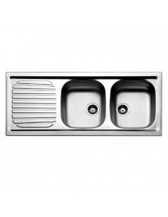 Évier De Cuisine Encastrable FOCUS FIRENZE 2 Bacs + Égouttoir - Inox FH.1162G