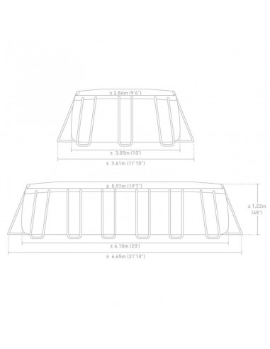 Piscine Prism Frame ovale 6.10 x 3.05 x 1.22 m - Intex