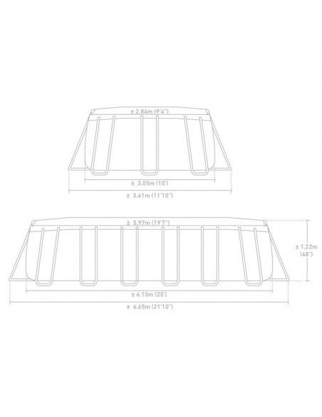 Piscine Prism Frame ovale 6.10 x 3.05 x 1.22 m - Intex