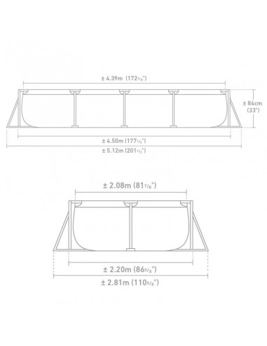 Piscine Metal Frame Junior rectangulaire 4,50 x 2,20 x 0,84 Piscine Metal Frame Junior rectangulaire 4,50 x 2,20 x 0,84