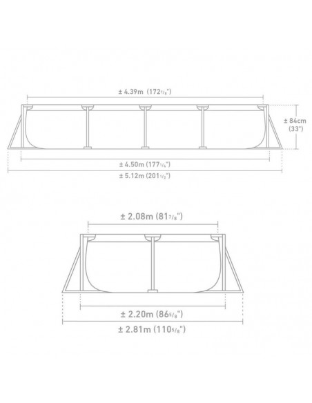 Piscine Metal Frame Junior rectangulaire 4,50 x 2,20 x 0,84 Piscine Metal Frame Junior rectangulaire 4,50 x 2,20 x 0,84