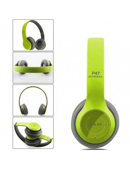 Casque Stéréo Sans Fil P47 Bluetooth - Vert Casque Stéréo Sans Fil P47 Bluetooth - Vert
