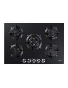 Plaque à gaz noir 5 feux 75 cm fonte avec sécurité PREMIUM