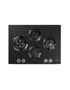 Plaque à gaz noir 4 feux 70 cm fonte avec sécurité PREMIUM