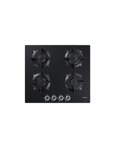 Plaque à gaz noir 4 feux 60 cm fonte avec sécurité PREMIUM