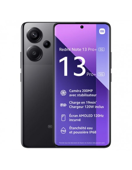 Smartphone XIOAMI Redmi note 13 pro+ 5G 12 GO 512 GO - Noir Smartphone XIOAMI Redmi note 13 pro+ 5G 12 GO 512 GO - Noir