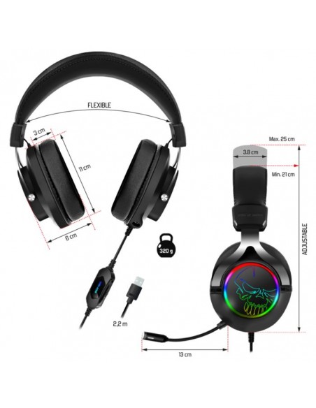 Micro Casque Filiare SPIRIT OF GAMER XPERT H600 RGB - Noir Micro Casque Filiare SPIRIT OF GAMER XPERT H600 RGB - Noir