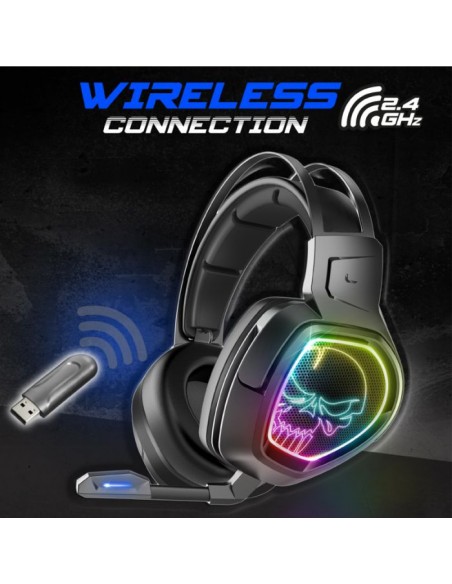 Micro Casque Sans Fil SPIRIT OF Gamer XPERT H1300 RGB - Noir Micro Casque Sans Fil SPIRIT OF Gamer XPERT H1300 RGB - Noir
