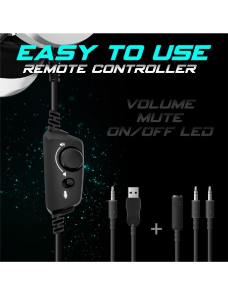 Micro Casque Gamer SPIRIT OF GAMER PRO H8 LED RGB - Blanc Micro Casque Gamer SPIRIT OF GAMER PRO H8 LED RGB - Blanc