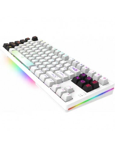Clavier Gamer Mécanique AQIRYS ALUDRA TKL100% Anti-Ghosting RGB - Blanc Clavier Gamer Mécanique AQIRYS ALUDRA TKL100% Anti-Ghosting RGB - Blanc