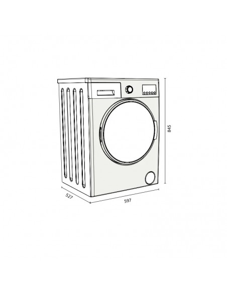 Machine à Laver Frontale Focus 8 Kg F.1208G Gris Foncé