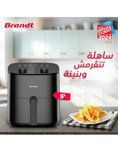 Brandt Friteuse air fryer 5L 1500W Noir - Garantie 1an Brandt Friteuse air fryer 5L 1500W Noir - Garantie 1an