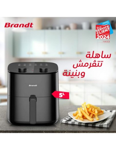 Brandt Friteuse air fryer 5L 1500W Noir - Garantie 1an Brandt Friteuse air fryer 5L 1500W Noir - Garantie 1an