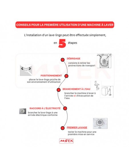 Lave Linge Frontale Newstar MFA710F2W 7KG - Blanc