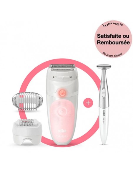 Épilateur Rechargeable BRAUN Série5 wet&dry - Rose Épilateur Rechargeable BRAUN Série5 wet&dry - Rose