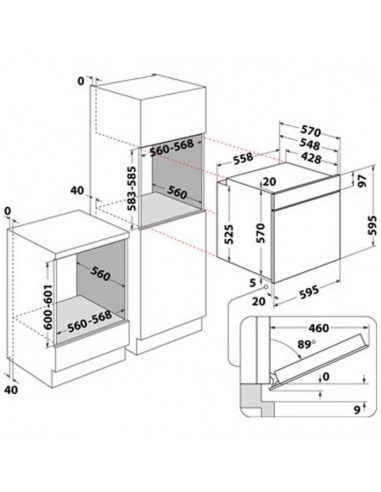 Four Électrique Encastrable WHIRLPOOL OMR35HR0B 71L - Noir Four Électrique Encastrable WHIRLPOOL OMR35HR0B 71L - Noir