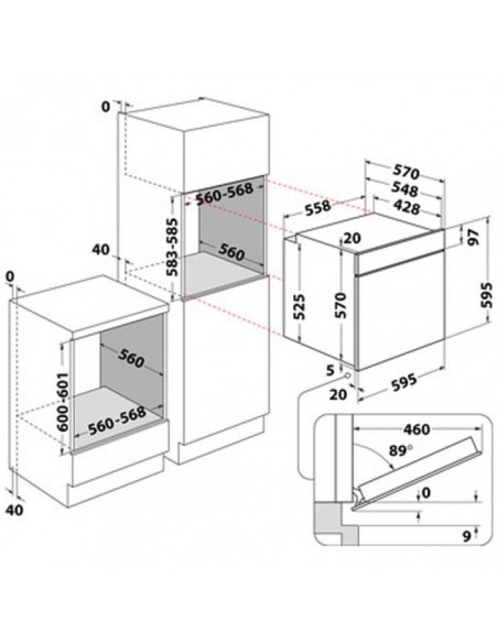Four Électrique Encastrable WHIRLPOOL OMR35HR0B 71L - Noir Four Électrique Encastrable WHIRLPOOL OMR35HR0B 71L - Noir