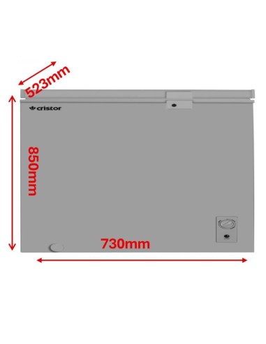 congélateur horizontal CRISTOR 200L intérieur éclairage LED pratique
