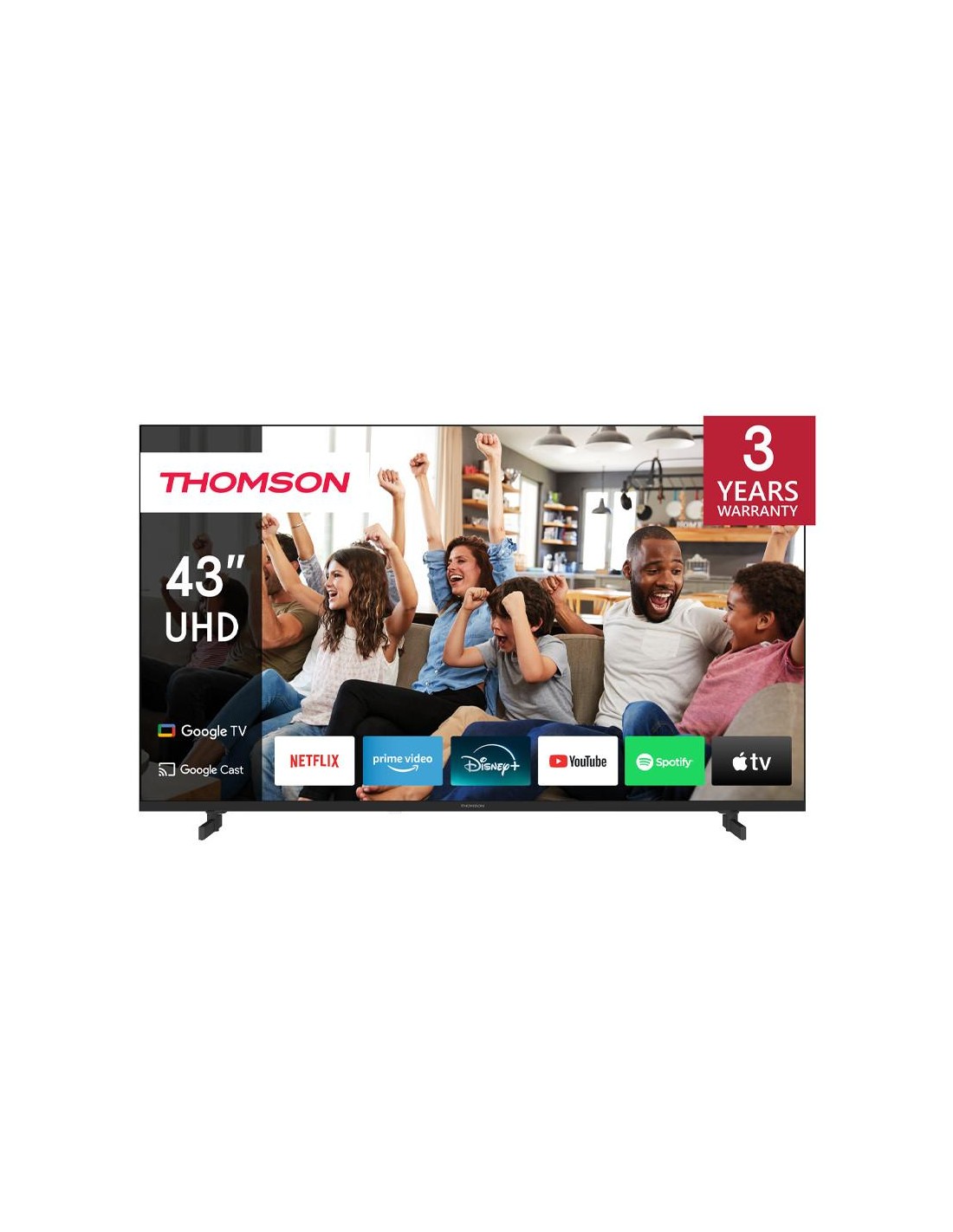 TV Thomson 43 pouces Google TV avec applications streaming intégrées