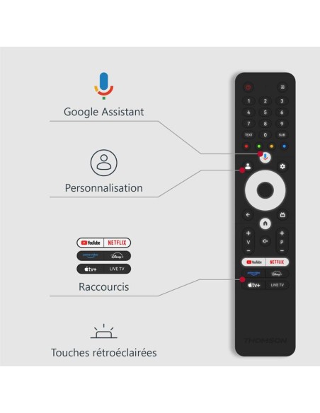 TV 50 pouces Thomson QLED Google TV assistant vocal