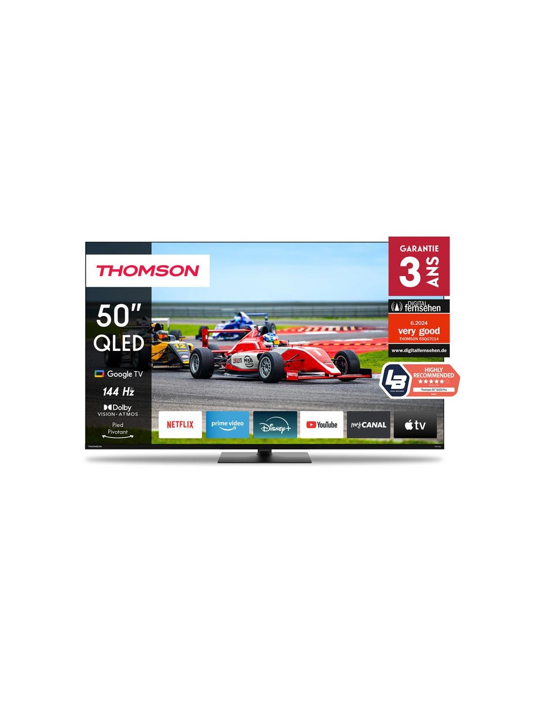 TV Thomson 50QG7C14 QLED Plus Google TV 4K UHD design noir