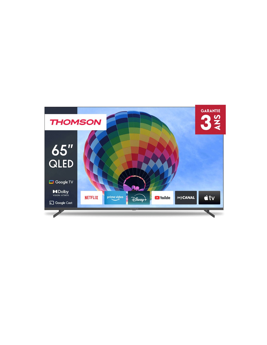 Tv Thomson 65QG4S14 QLED Google TV 4K UHD noir élégant