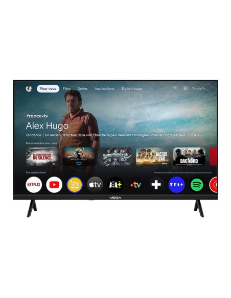 tv vega 50 smart qled uhd 4k design moderne noir