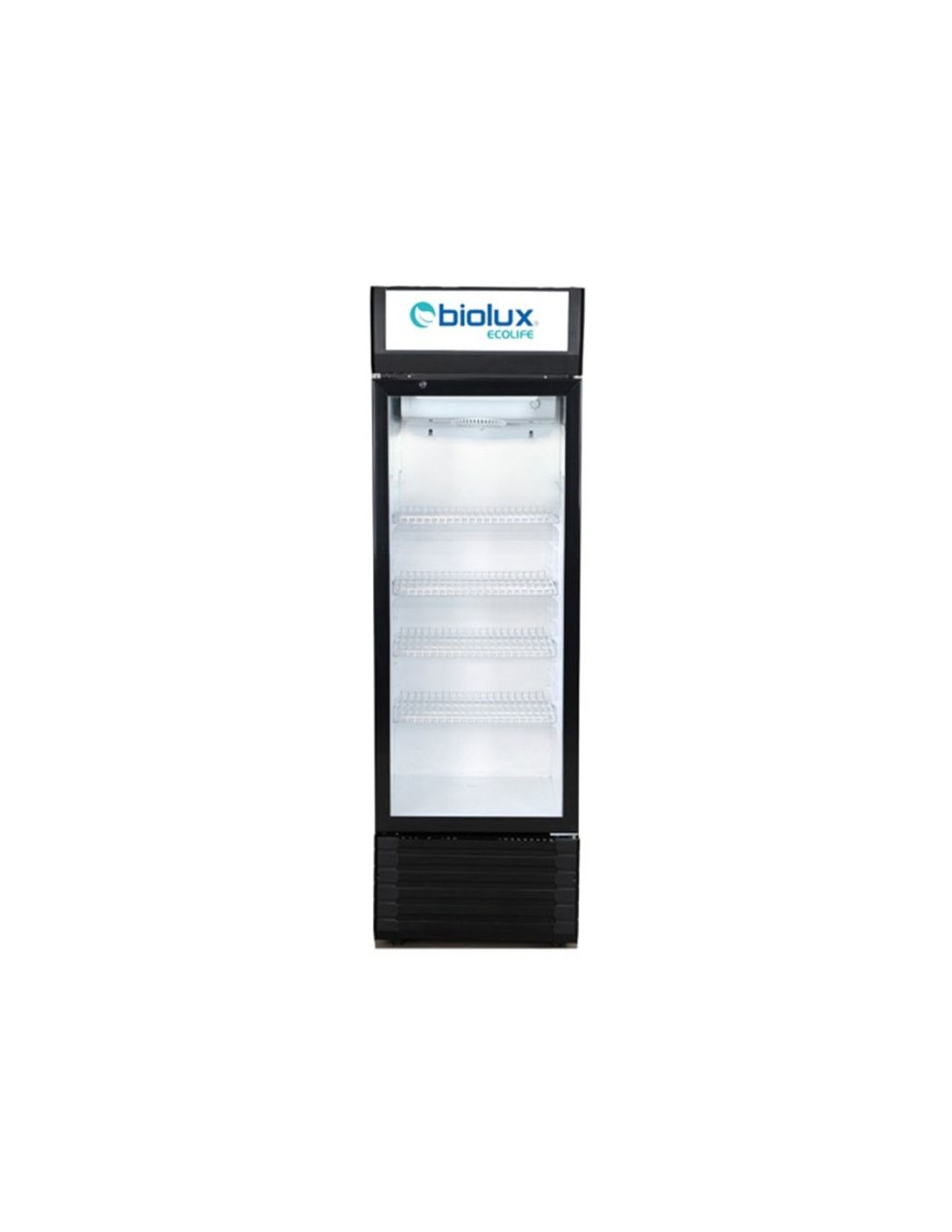 Réfrigérateur vitrine biolux noir avec porte vitrée transparente