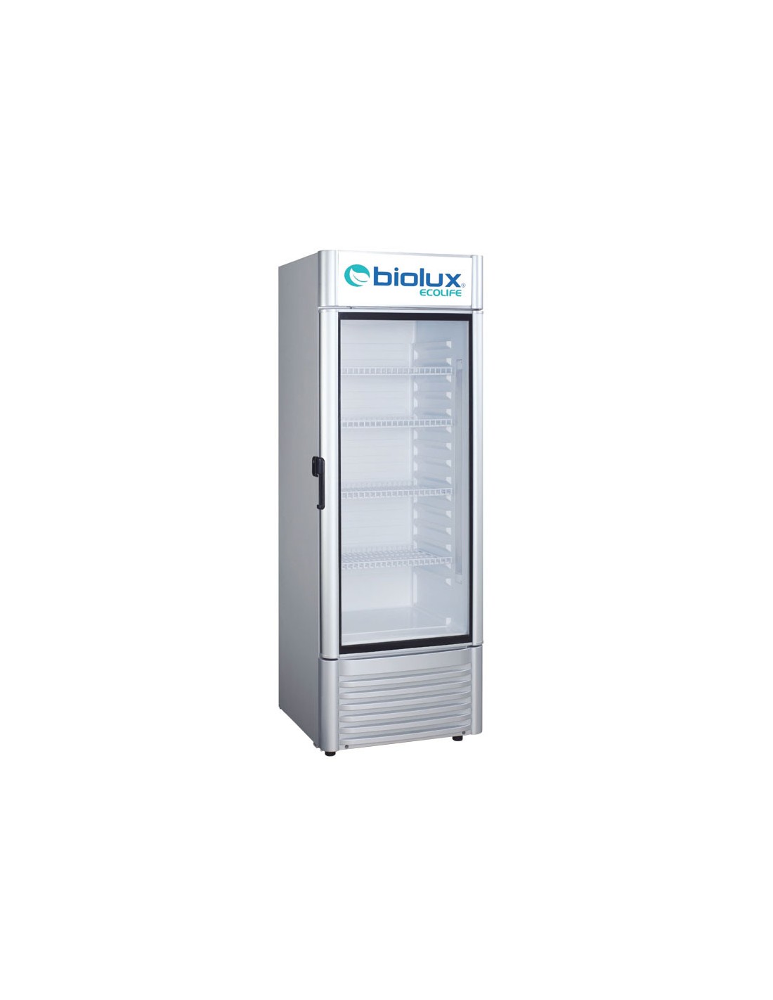 Réfrigérateur vitrine biolux gris 352 litres porte vitrée moderne