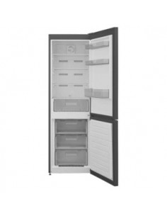 frigo combiné Brandt 380L inox foncé double porte moderne 2
