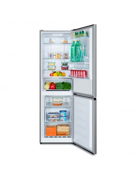 Réfrigérateur combiné HISENSE 300L inox avec congélateur bas pratique Réfrigérateur combiné HISENSE 300L inox avec congélateur bas pratique