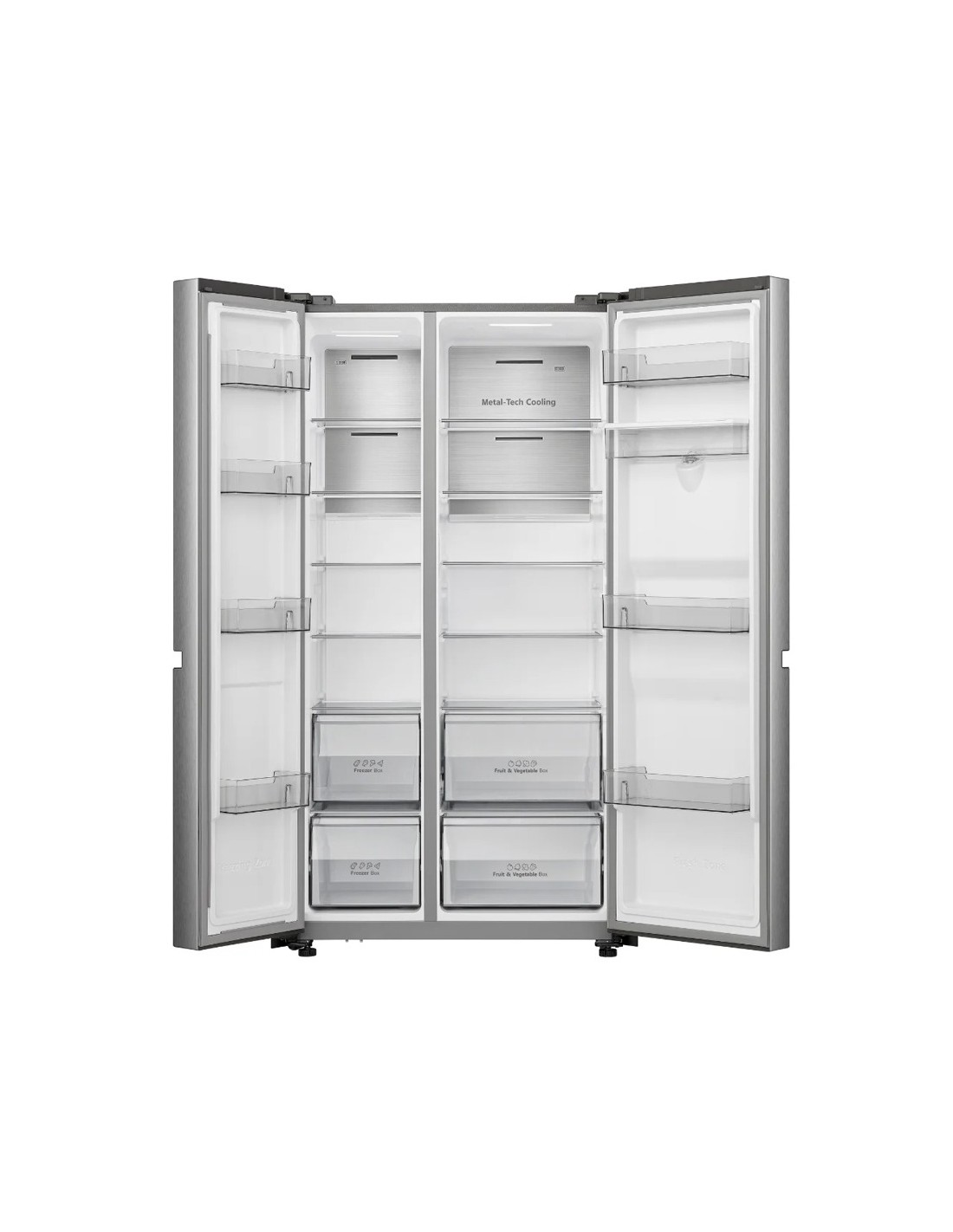 Frigo américain HISENSE No Frost inox avec écran digital moderne