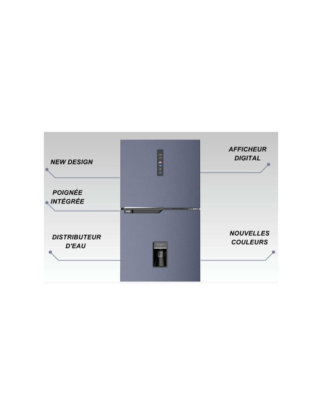 Réfrigérateur IRIS IR-DD480 intérieur spacieux et organisé