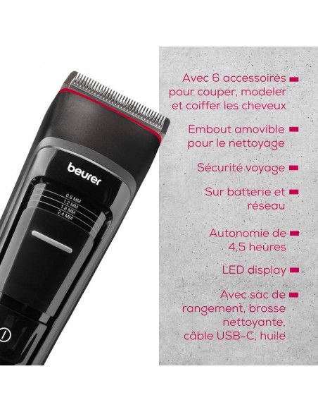 Tondeuse cheveux finition et contour BEURER MN5X noir Tondeuse cheveux finition et contour BEURER MN5X noir