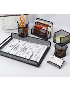 Ensemble de bureau en Métal 6 pièces / Noir ( 7881-N )