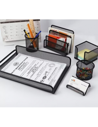 Ensemble de bureau en Métal 6 pièces / Noir ( 7881-N )