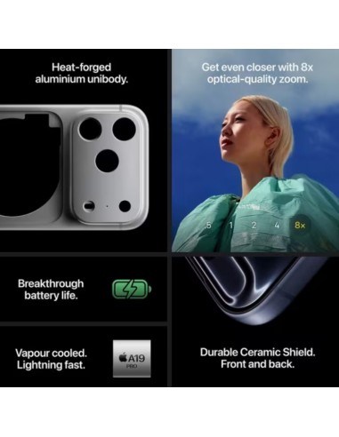 Apple iPhone 17 Pro 256 Go Silver triple caméra 48MP arrière Apple iPhone 17 Pro 256 Go Silver triple caméra 48MP arrière