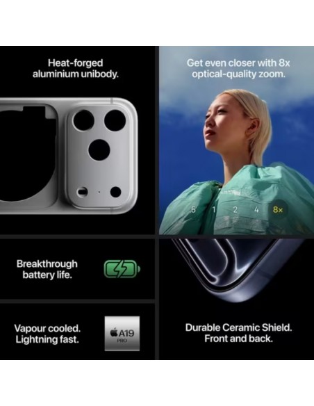 Apple iPhone 17 Pro 256 Go Silver triple caméra 48MP arrière Apple iPhone 17 Pro 256 Go Silver triple caméra 48MP arrière