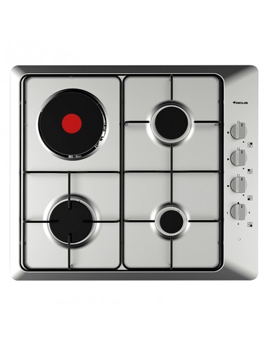 Plaque de Cuisson FOCUS 3 Feux GAZ+1F électrique 60 cm Inox (F.806X) Plaque de Cuisson FOCUS 3 Feux GAZ+1F électrique 60 cm Inox (F.806X)