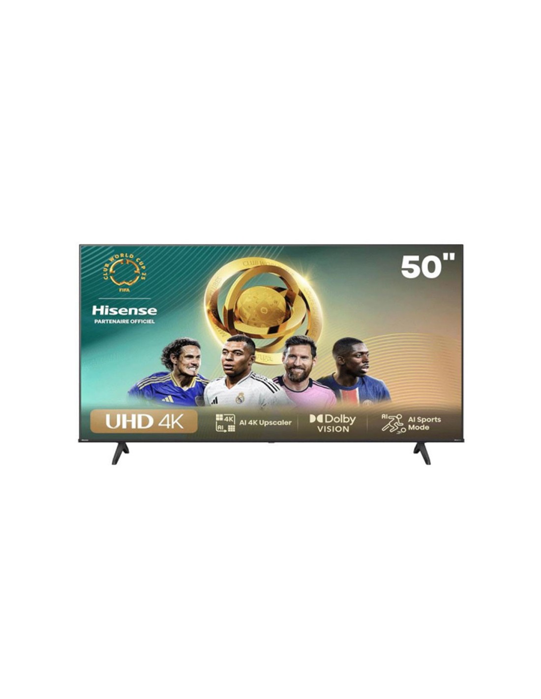 TV Hisense 50 pouces design noir écran UHD 4K