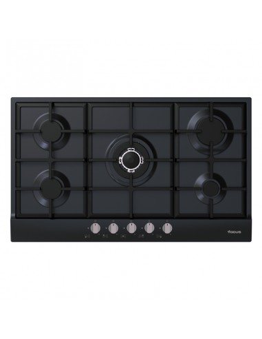 Plaque De Cuisson à Gaz FOCUS - 5 Feux - Noir - 86Cm