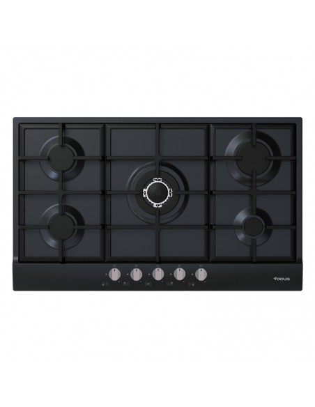 Plaque De Cuisson à Gaz FOCUS - 5 Feux - Noir - 86Cm