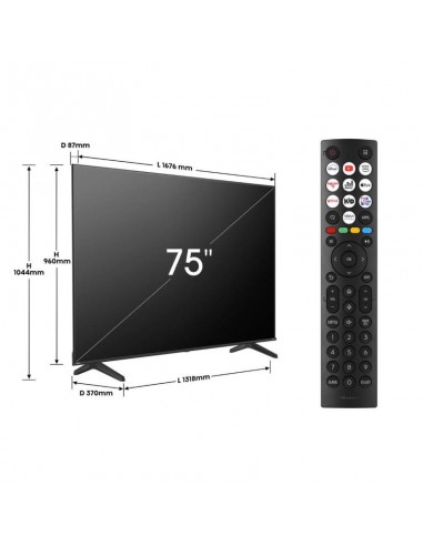 Smart TV Hisense 75 pouces Netflix YouTube streaming Smart TV Hisense 75 pouces Netflix YouTube streaming