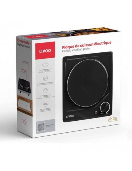 Plaque Électrique Encastrable LIVOO DOC167N 1500W - Noir