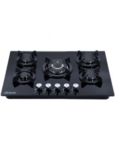 Table de cuisson ORIENT 5 feux noir vitrée pour cuisine moderne