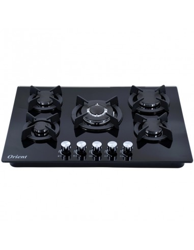 Table de cuisson ORIENT 5 feux noir vitrée pour cuisine moderne Table de cuisson ORIENT 5 feux noir vitrée pour cuisine moderne